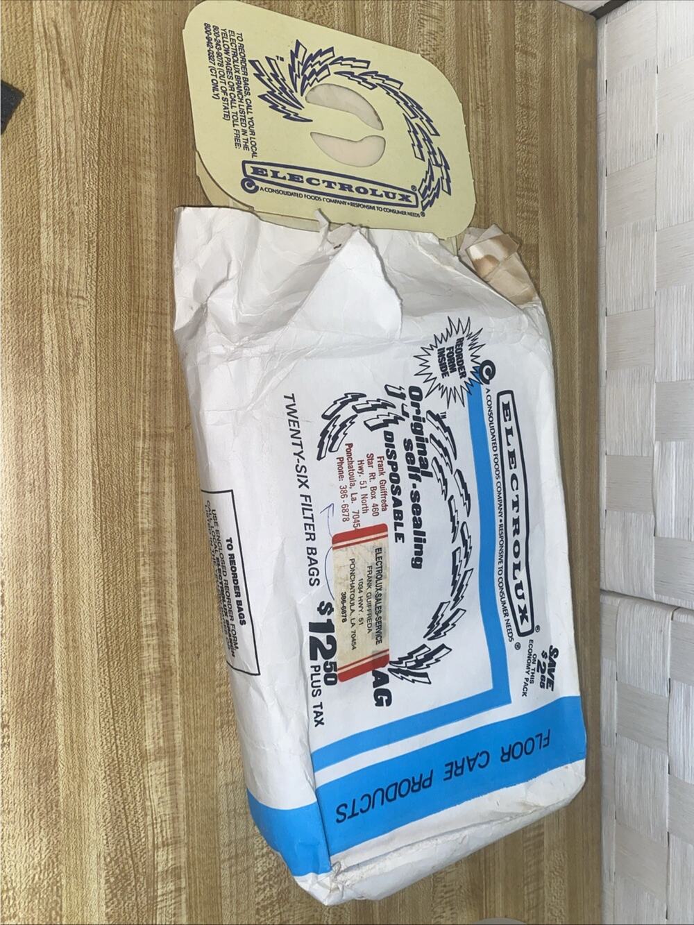 Lot Of 8 Vintage Electrolux Vacuum Bags, Yellow w Cardboard Top In Original Bag